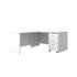 White |#| Commercial 59.5"W x 71"D L Desk with 3 Drawer Mobile Filing Cabinet, White