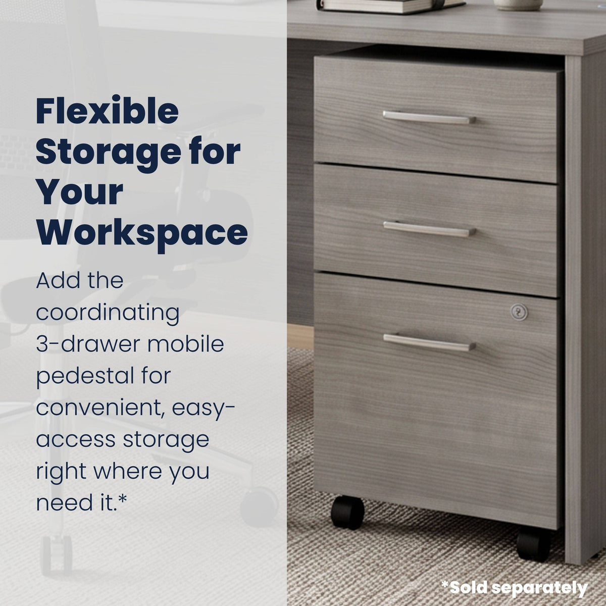 Slate Gray |#| Commercial 59.5"W x 71"D L Desk with Reception Shelf, Slate Gray