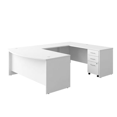 Commercial Bow Front Desk, Bridge, Credenza, Filing Cabinet - View 1