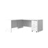 White |#| Commercial 71"W x 29.25"D L Desk with 3 Drawer Mobile Filing Cabinet, White