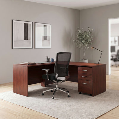 Commercial L Desk with 3 Drawer Mobile Filing Cabinet - View 2