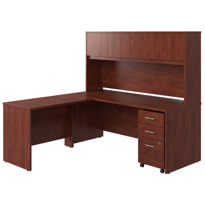 Commercial L Desk with 3 Drawer Mobile Filing Cabinet - View 1
