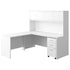 White |#| Commercial 71"W x 71"D L Desk with 3 Drawer Mobile Filing Cabinet, White
