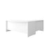 White |#| Commercial 71"W x 77"D Bow Front Desk 41.75"W Return/Bridge, White