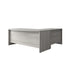 Slate Gray |#| Commercial 71"W x 77"D Bow Front Desk 41.75"W Return/Bridge, Slate Gray