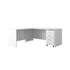 White |#| Commercial 71"W x 77"D Bow Front Desk 41.75"W Return/Bridge, White