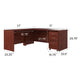 Heritage Cherry |#| Commercial 71"W x 77"D Bow Front Desk 41.75"W Return/Bridge, Heritage Cherry