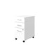White |#| Commercial 3 Drawer Mobile Pedestal with No Assembly Required in White