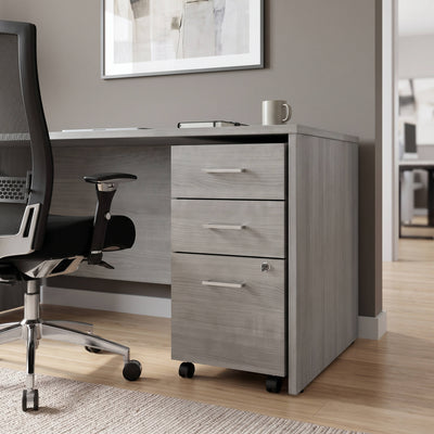 Commercial 3 Drawer Mobile Pedestal with No Assembly Required - View 2