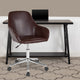 Brown LeatherSoft |#| Home & Office Mid-Back Brown LeatherSoft Upholstered Swivel Chair