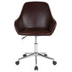 Brown LeatherSoft |#| Home & Office Mid-Back Brown LeatherSoft Upholstered Swivel Chair