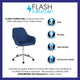 Blue Fabric |#| Home & Office Mid-Back Chair in Blue Fabric - Upholstered Chair - Swivel Chair