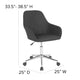 Black Fabric |#| Home & Office Mid-Back Chair in Black Fabric - Upholstered Chair - Swivel Chair