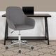 Gray LeatherSoft |#| Home & Office Mid-Back Gray LeatherSoft Upholstered Swivel Chair
