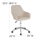 Beige Fabric |#| Home & Office Mid-Back Chair in Beige Fabric - Upholstered Chair - Swivel Chair