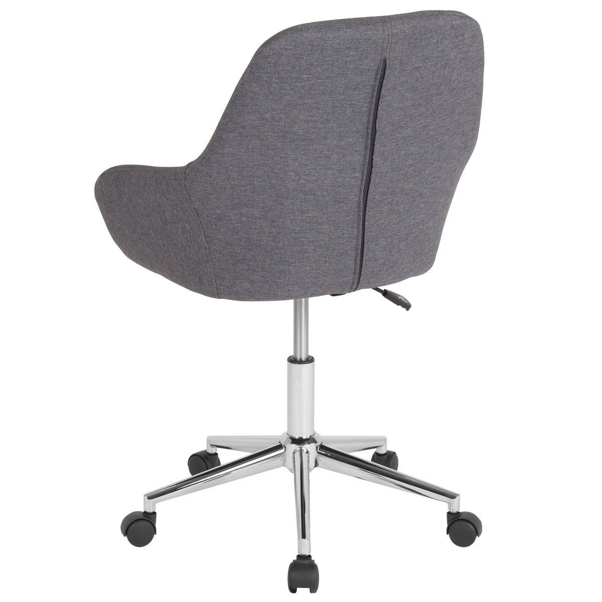 Dark Gray Fabric |#| Home & Office Dark Gray Fabric upholstered Mid-Back Swivel Chair