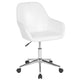 White LeatherSoft |#| Home & Office Mid-Back White LeatherSoft Upholstered Swivel Chair