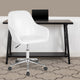 White LeatherSoft |#| Home & Office Mid-Back White LeatherSoft Upholstered Swivel Chair