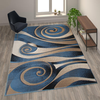 Coterie Collection Modern Circular Patterned Indoor Area Rug - Olefin Fibers with Jute Backing