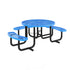 Blue |#| 46" Round Wheelchair Accessible Metal Picnic Table with Ground Anchors - Blue