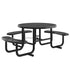 Black |#| 46" Round Wheelchair Accessible Metal Picnic Table with Ground Anchors - Black