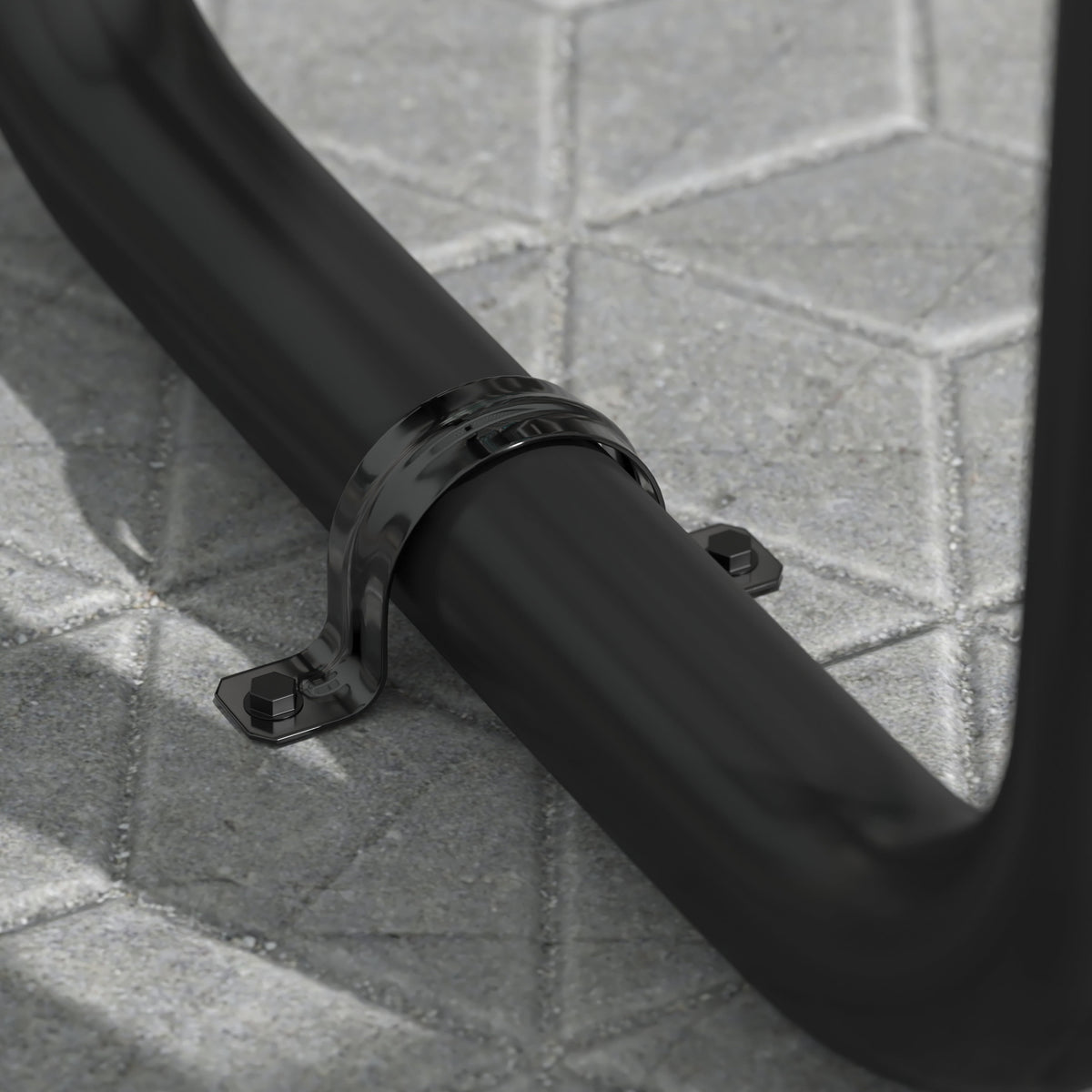 Black |#| 46" Round Wheelchair Accessible Metal Picnic Table with Ground Anchors - Black