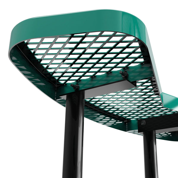 Green |#| Commercial Grade 46 Inch Round Expanded Mesh Metal Outdoor Picnic Table - Green