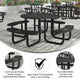 Black |#| Commercial Grade 46 Inch Round Expanded Mesh Metal Outdoor Picnic Table - Black
