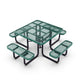Green |#| Commercial Grade 46 Inch Square Expanded Mesh Metal Outdoor Picnic Table - Green