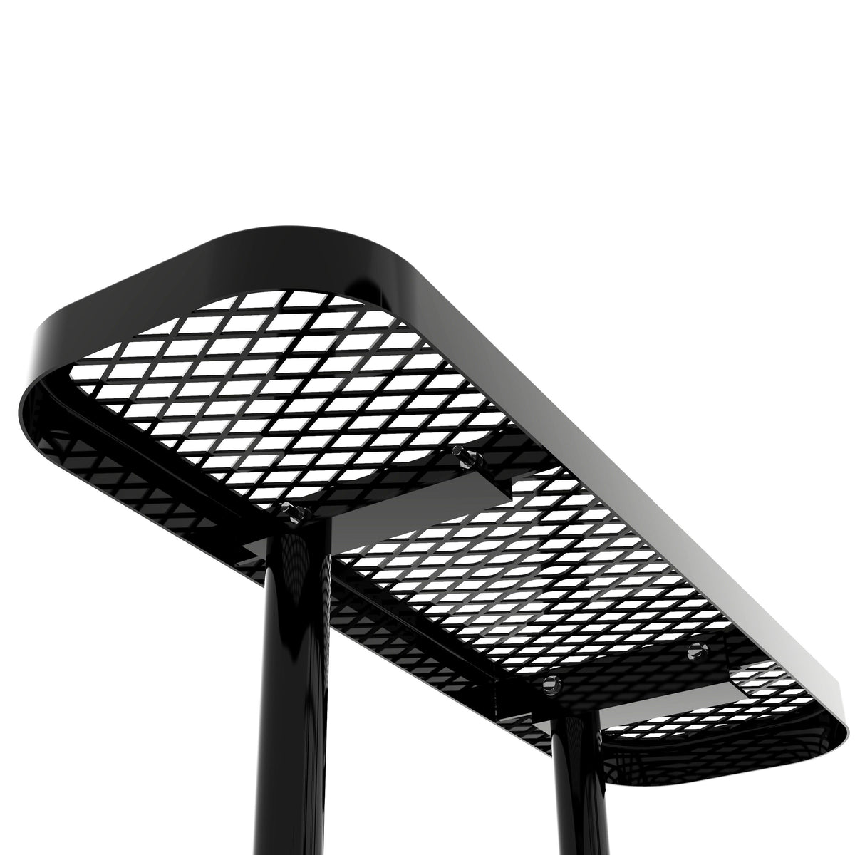 Black |#| Commercial Grade 46 Inch Square Expanded Mesh Metal Outdoor Picnic Table - Black
