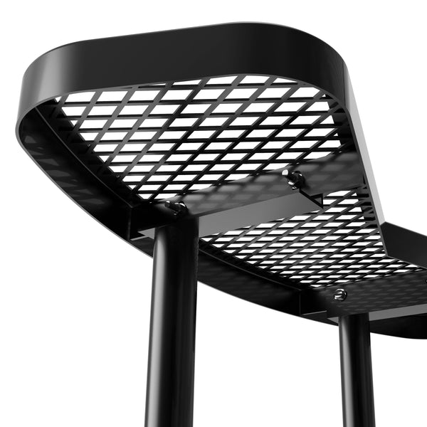 Black |#| Commercial Grade 46 Inch Round Expanded Mesh Metal Outdoor Picnic Table - Black