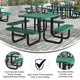 Green |#| Commercial Grade 46 Inch Square Expanded Mesh Metal Outdoor Picnic Table - Green