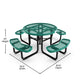 Green |#| Commercial Grade 46 Inch Round Expanded Mesh Metal Outdoor Picnic Table - Green