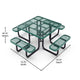 Green |#| Commercial Grade 46 Inch Square Expanded Mesh Metal Outdoor Picnic Table - Green