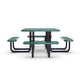 Green |#| Commercial Grade 46 Inch Square Expanded Mesh Metal Outdoor Picnic Table - Green