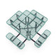 Green |#| Commercial Grade 46 Inch Square Expanded Mesh Metal Outdoor Picnic Table - Green