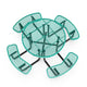 Green |#| Commercial Grade 46 Inch Round Expanded Mesh Metal Outdoor Picnic Table - Green