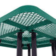 Green |#| Commercial Grade 46 Inch Square Expanded Mesh Metal Outdoor Picnic Table - Green