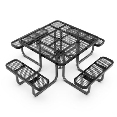 Commercial Grade Expanded Mesh Metal Outdoor Picnic Table - View 1