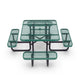 Green |#| Commercial Grade 46 Inch Square Expanded Mesh Metal Outdoor Picnic Table - Green