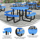 Blue |#| Commercial Grade 46 Inch Round Expanded Mesh Metal Outdoor Picnic Table - Blue
