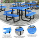 Blue |#| Commercial Grade 46 Inch Square Expanded Mesh Metal Outdoor Picnic Table - Blue