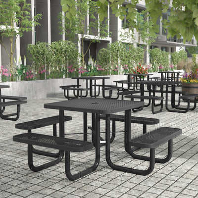Commercial Grade Expanded Mesh Metal Outdoor Picnic Table - View 2