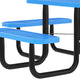 Blue |#| Commercial Grade 46 Inch Square Expanded Mesh Metal Outdoor Picnic Table - Blue
