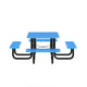 Blue |#| Commercial Grade 46 Inch Square Expanded Mesh Metal Outdoor Picnic Table - Blue