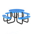 Blue |#| Commercial 46" Round Mesh Metal Outdoor Picnic Table with Ground Anchors - Blue