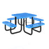 Blue |#| Commercial 46" Square Mesh Metal Outdoor Picnic Table with Ground Anchors - Blue