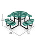 Green |#| Commercial 46 Inch Round Expanded Mesh Metal Picnic Table with Anchors - Green