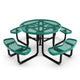 Green |#| Commercial 46 Inch Round Expanded Mesh Metal Picnic Table with Anchors - Green