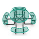 Green |#| Commercial 46 Inch Round Expanded Mesh Metal Picnic Table with Anchors - Green